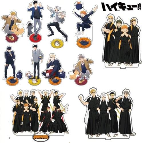 Hot Anime Haikyuu!! Hinata Shoyo Tobio Kageyama Acrylic Figure Stand Display Model Plate Desktop Decor Collection Mascot Series