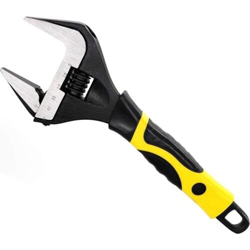 HLZS-10-Inch Adjustable Wrench Wide Opening Ultra-Thin Wrench Chrome Vanadium Alloy Adjustable Spanner and Pipe Forceps