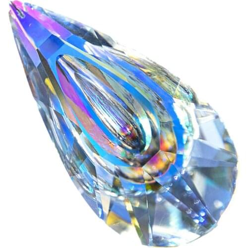 Teardrop Shaped Crystal Prism Chandelier Lamp Parts Cut Bird Nest Glass Pendant DIY SunCatcher Hanging Decor Figurine Ornaments