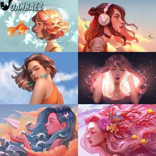 Girl Character Diamond Painting 5Ddiy Cute Mosaic Cross Stitch Cartoon Sticker Diamond Embroidery Mosaic Gift Decoration