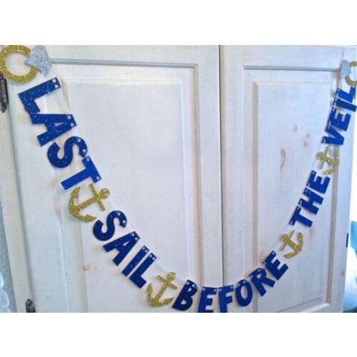 Last Sail Before The Veil Bridal Shower banners wedding Bachelorette Party Decoration Photo Prop bunting garlands