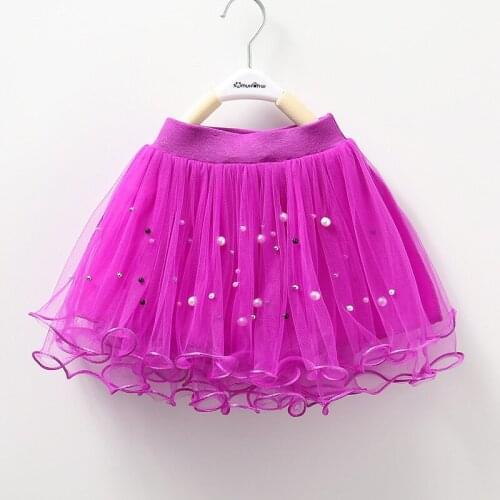 Summer Fashion Girls Mesh TUTU Skirt Children Dance Pearl Skirt Princess Skirt Parent-child Outfit