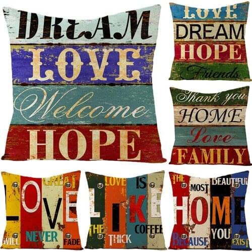 1Pcs Flax Square Retro Books Pillow Case Fashion Novel Stripe Home Decorative Kids Bedroom Sleep Pillow Mats