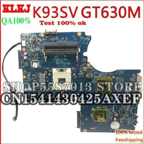 MOTHERBOARD K93SV For ASUS K93SM K93S A93S X93S P93S K93SJ K93SC Laptop Motherboard LA-7441P rev3.0 GT630M Test Original