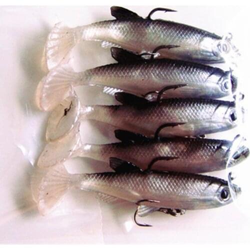 5pcs 8cm Soft Crankbaits Lifelike Outdoor Fishing Lures Swimbait Simulation Bass Hooks Bait