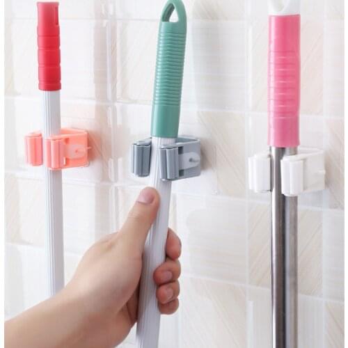 Wall Mounted Mop Organizer Holder Brush Broom Hanger Home Storage Bathroom Suction Hanging Pipe Hooks Bathroom Accessories