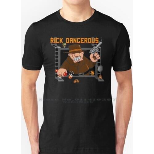Rick Dangerous T Shirt 100% Pure Cotton Commodore Amiga Screen Computer Retro Classic Pixel Geek Video Game Sprite Rick