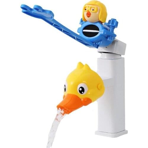 Bathroom Tap Handle and Nozzle Extender for Children Spray-proof Extension Faucet Cartoon Silicone Handle Extender Sink Handle
