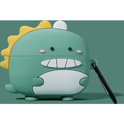 Cute Dinosaur Anti-fall Dust-proof Protective Cover Silicone Case for Honor Earbuds X1 TWS Wireless Earphone