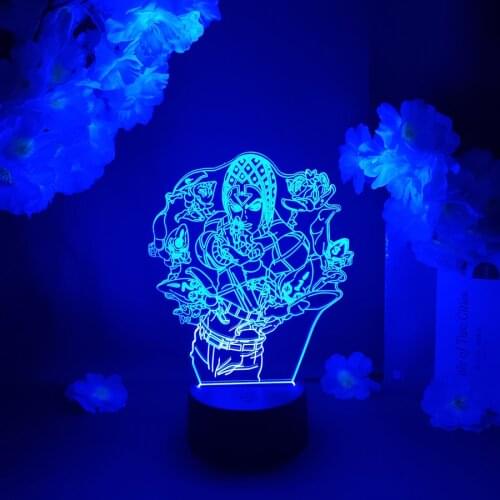 Harajuku Style LED Anime Lamp JoJos Bizarre Adventure Novelty Otaku Gift RGB Flashing Color Changing Nightlights