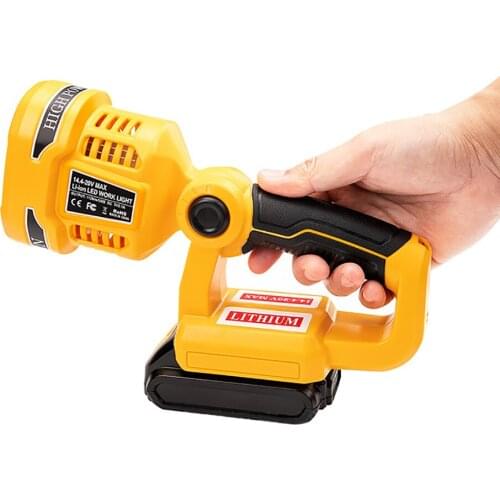 12W LED Lamp Flashlight (NO Battery,NO Charger) with USB Port Outdoor Emergency Lighting For Dewalt 14.4V 18V 20V li-ion battery