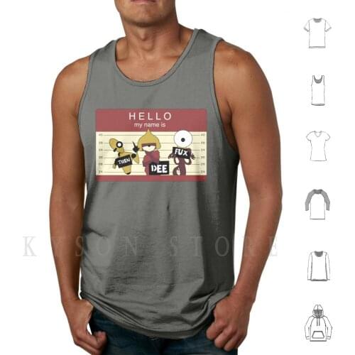Trendeefux : Hello My Name Is Mugshot ( Cranberry ) Tank Tops Vest 100% Cotton Comic Anime