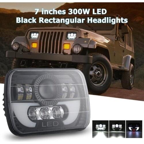 VODOOL 7x6/5x7 inch 300W LED Headlight Rectangular Hi-Lo Light for Car Truck SUV Waterproof Shockproof Anti-flicker Car Lights