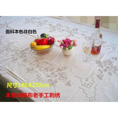European style hand embroidered tablecloth drawnwork embroidered multi bed cover Handtablecloth special offer