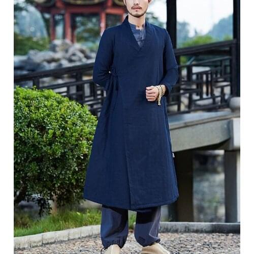 High quality winter&SAutumn warm Cotton&linen yoga suits tai chi kung fu coat Zen lay meditation robe national style gown