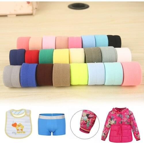 10m 20mm Multicolor Spandex Elastic Ribbon Fold Over Bands High Quality Flat Elastic Bands for Underwear Pajamas Ties Lace Trim