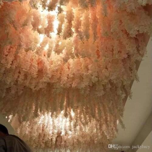 100pcs/lot Beautiful Artificial Wisteria Flower Vine Hydrangea String for Home Decor Wedding DIY Decoration Supplies