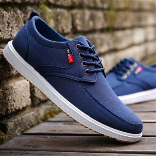 2021 summer and autumn new casual canvas tie low to help wild breathable mens shoes