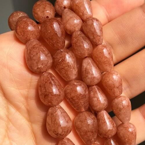 7*10 8*12 10*14mm Sun Stone Beads Water Drop Loose Spacer Beads For Jewelry Making DIY Bracelet Accessories 15''Inches