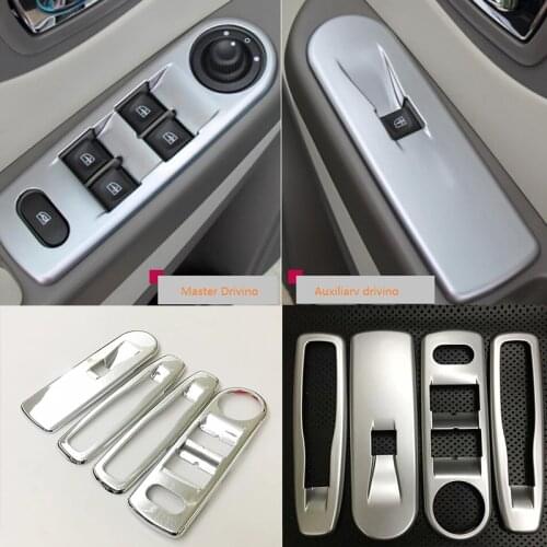 ABS Chrome For Renault Captur 2014 2015 2016 2017 Car Door Window glass Lift Control Switch Panel Cover Trim Accessories 4pcs