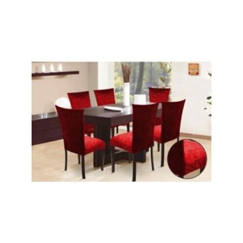 Velvet Chair Cover 6 Pieces Red