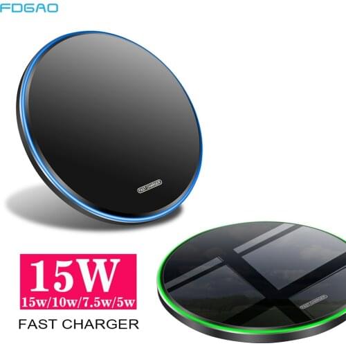 FDGAO 15W Fast Wireless Charger For iPhone SE 2 11 X XS Max XR X 8 Airpods Pro Type C USB Qi Charging Pad For Samsung S20 S10 S9