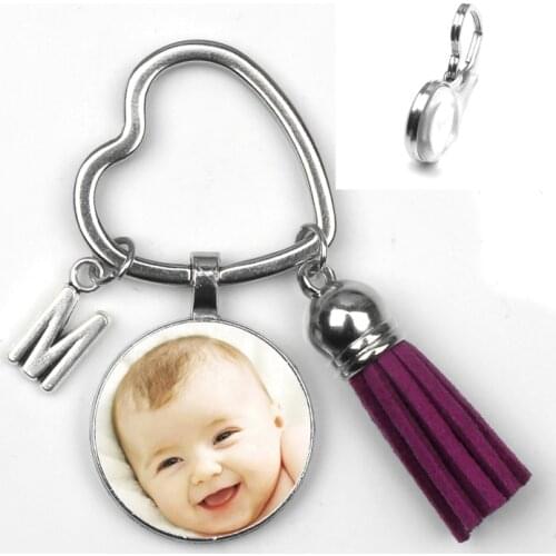 Personalizeds Photo Keychain Loved One Photo of Your Baby Child Mom Dad Pendants Custom Grandparent Gift for Family Member Gift