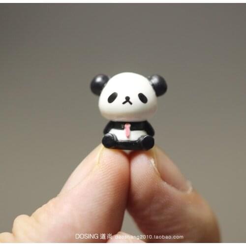 Wild Animal Giant Panda Model Ornaments Cute Little Panda Fairy Garden Miniature Accessories Decor Action Figures Figurine Toys