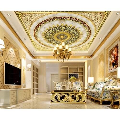 Custom Large luxury Wallpaper Murals 3D Ceiling Stereoscope Bedroom Living Room Ceiling Mural 3D Photo Wallpaper Painting