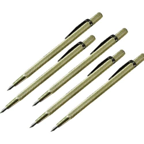 LETAOSK Alloy 5PCS Diamond Tungsten Carbide Tip Engraving Scribe Pen Tool Alloy Shell Lettering for Glass Metal Ceramic Wood