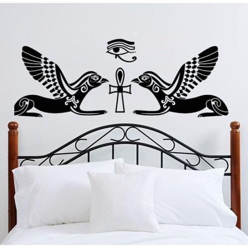 ZOOYOO Horus Eye Hieroglyph Wall Sticker Bedroom Headboard Decorative Egyptian Pharaoh Home Decor Wall Decal