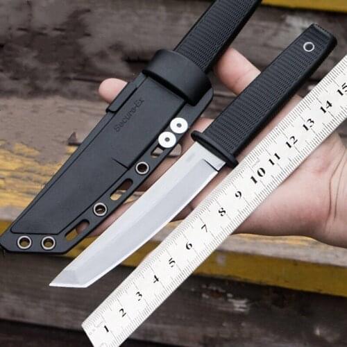 Outdoor Straight Knife ABS Handle 58hrc Tactical Military Cold Steel Self Defense Camping with Height Hardness EDC Hunting Knife