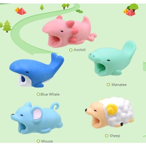 TISHRIC Animal Cable Protector For Iphone Charger Protector USB Cable Protector Protection Cable Chompers/Winder/Holder