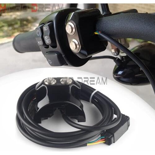 Self-reset CNC Retro 25mm Handlebar Air Ride Switch Controller Motorcycle 1" Handle Bar Controls Switch Housing Black for Harley