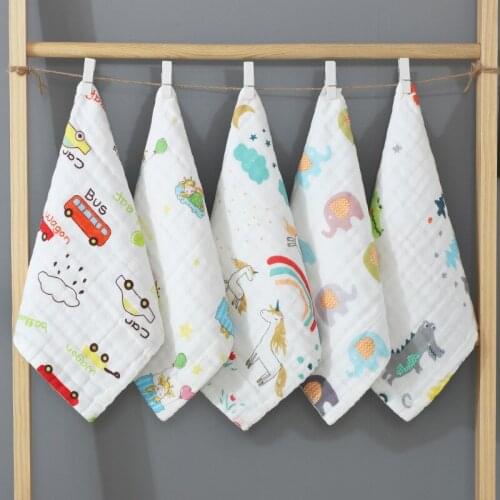 25*25CM Newborn Six Layer Density Cotton Seersucker Burp Cloth Pleated Wash Handkerchief Soft Baby Stuff Absorbent Saliva Towel