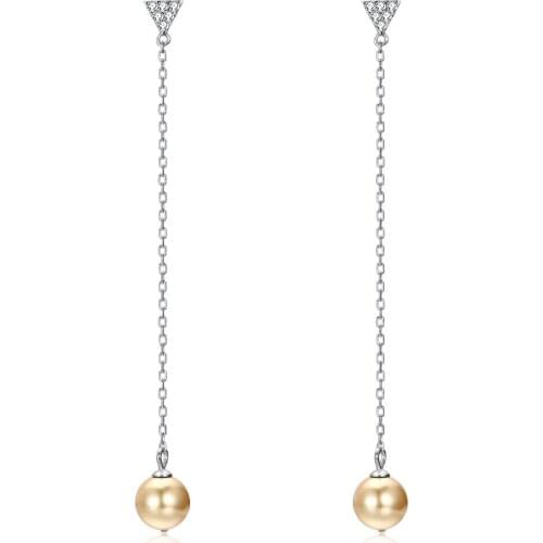 SILVERHOO Drop Earrings For Women Real 925 Sterling Silver Long Tassel Shell Earrings Fine Jewelry Anniversary For Girlfriend