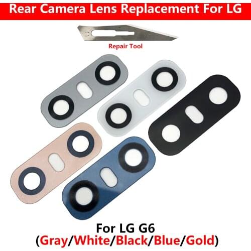 20Pcs/Lot Rear Back Camera Glass Lens For LG V20 V30 G2 G5 G6 G7 Q6 K8 2017 Camera Glass Lens With Glue Adhesive