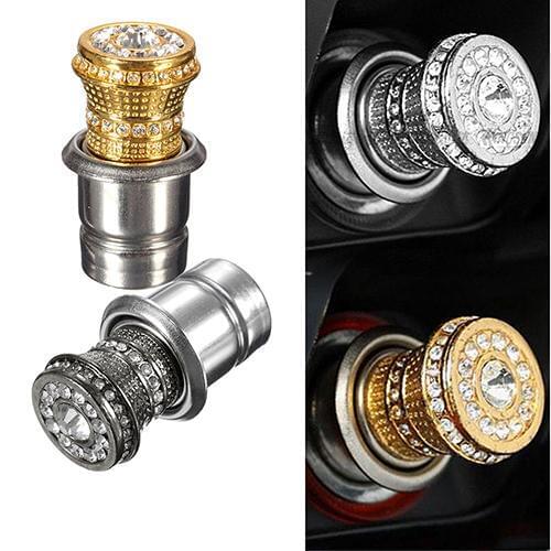 Rhinestone Inlaid Auto Car Iron Socket Lighter 12V Luxury Lgnition