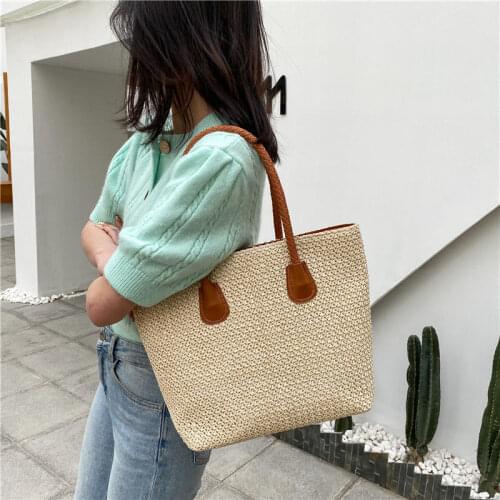 2021 Woven Bag Women 's New Summer Korean Style Beach Mori Style Large Capacity Ins Versatile Handheld Shoulder Bag