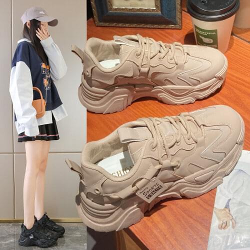 2021 Sping New Women Fashion Sneakers Autumn Girl Patchwork Casual Sport Platform Shoes Comfortable Trainers 2 Colors
