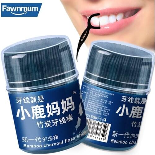 Fawnmum Dental Floss 50Pcs/Set Teeth Care Plastic Toothpicks for Teeth Cleaning Interdental Brush Dentistry Tool Oral Hygiene