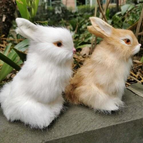 1pcs/16.5*14*9cm,Real Fur Simulated rabbit,High quality Rabbit for Wedding Party Home Decoration Accessories,birthday kids gift