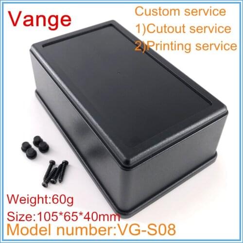 1pcs/lot mould shell junction box 105*65*40mm ABS plastic enclosure case diy footpad included for electronic PCB equipment