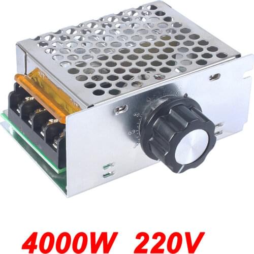 1PC 4000W 220V High Power Voltage Regulators SCR Speed Controller Electronic Voltage Regulator Governor Thermostat free shipping