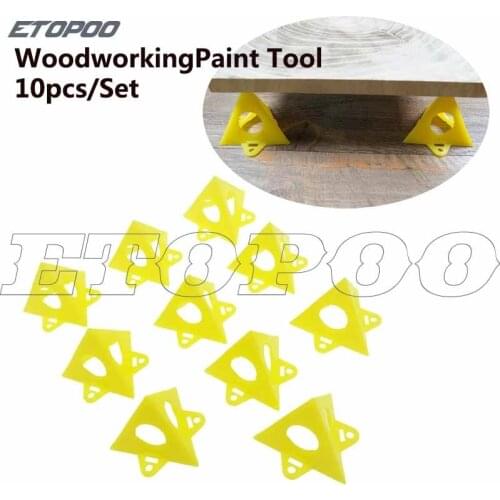 10pcs/Set Woodworking Accessories Wood work Tools Painters Pyramid Stands Paint Tool Triangle Paint Pads Feet Yellow