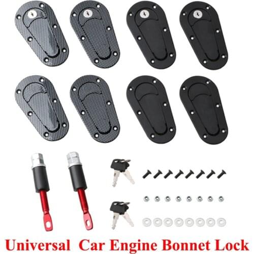 2Pcs Universal Racing Car Hood Pin Engine Bonnet Latch Lock Kit Refitting With Keys Hood Lock Hood Mount Car Safety Protection