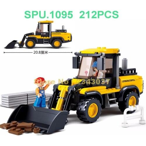 Sluban 0538 212pcs Urban Engineering Bulldozer Car Building Blocks Toy
