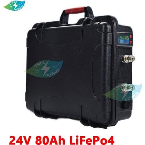 24V 80Ah 60Ah LiFepo4 battery pack for energy storage system UPS EV scooter motor home golf trolley solar +10A charger