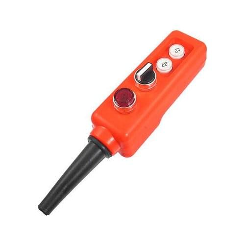 24V Red Lamp 3 Position Selector Up Down Hoist Pushbutton Switch Control Station