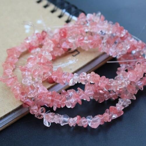 32" Pink Watermelon Quartz Gravel beads Irregular Chip Beads for jewelry making Wholesale and retail